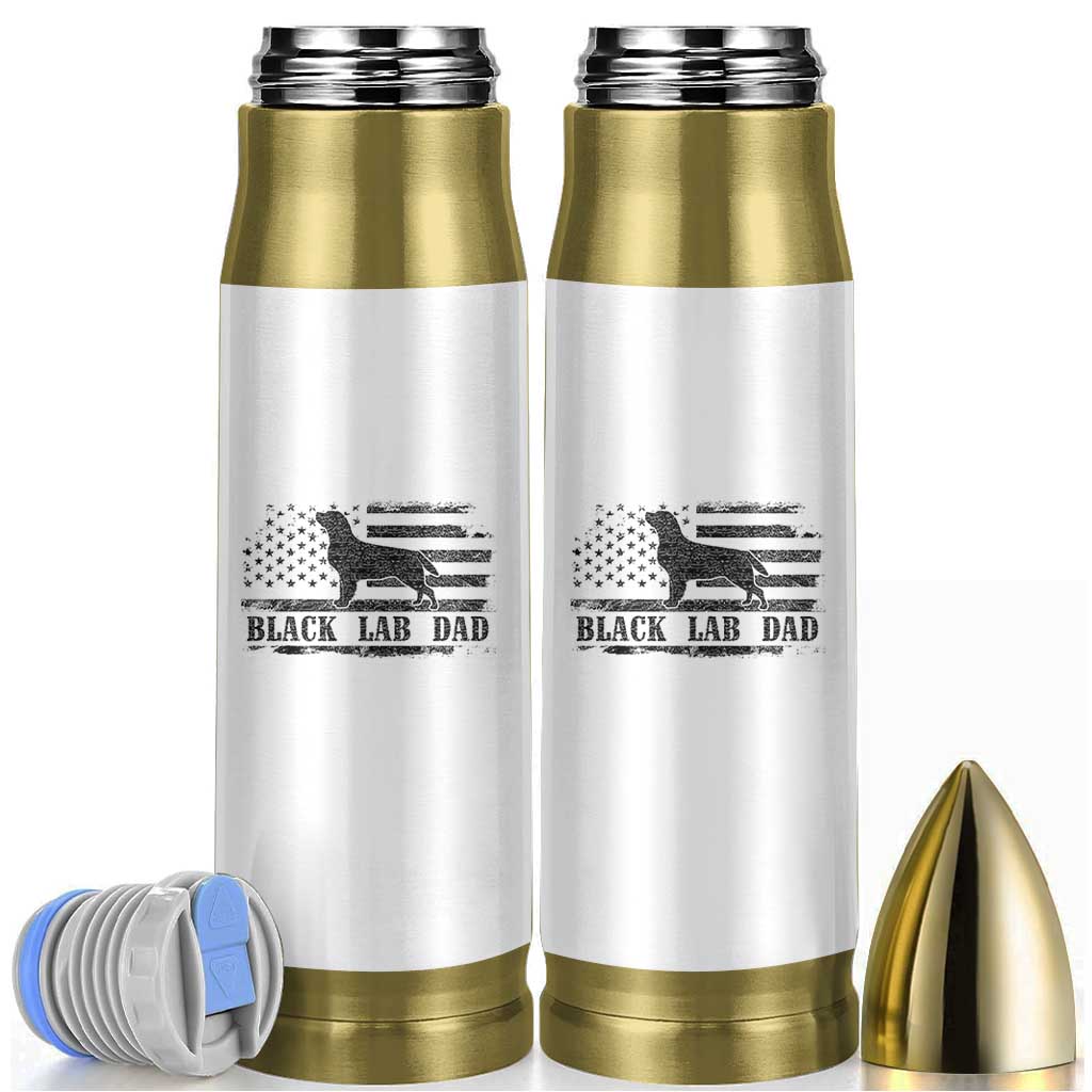 Black Lab Dad Bullet Tumbler Funny Labrador Dad Fathers Day Gift for Dog Lovers - Wonder Print Shop