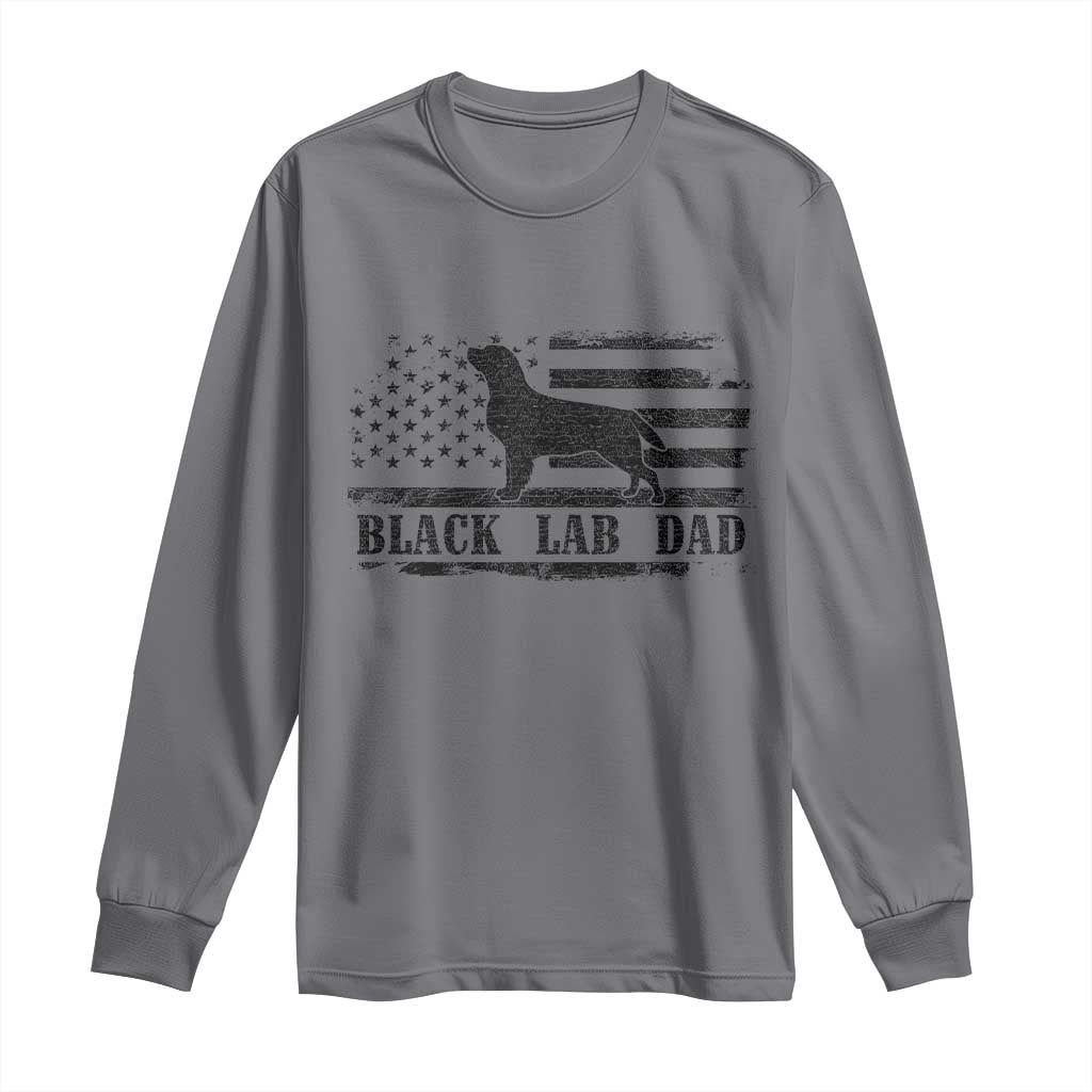 Black Lab Dad Long Sleeve Shirt Funny Labrador Dad Fathers Day Gift for Dog Lovers - Wonder Print Shop