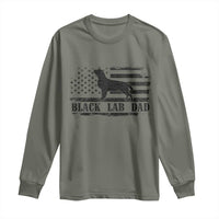 Black Lab Dad Long Sleeve Shirt Funny Labrador Dad Fathers Day Gift for Dog Lovers - Wonder Print Shop