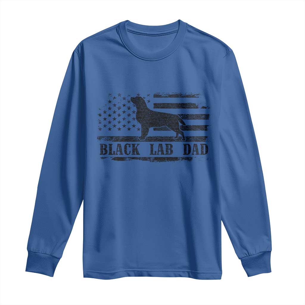 Black Lab Dad Long Sleeve Shirt Funny Labrador Dad Fathers Day Gift for Dog Lovers - Wonder Print Shop
