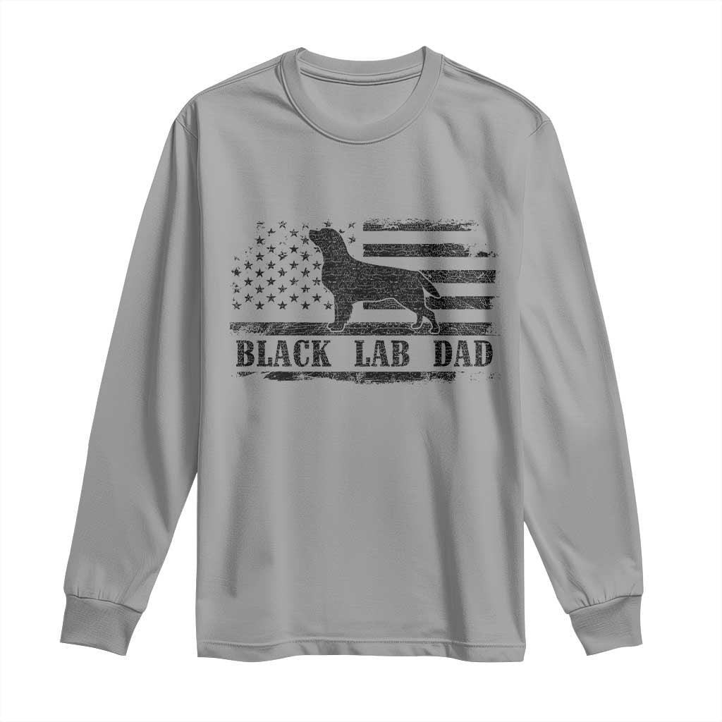 Black Lab Dad Long Sleeve Shirt Funny Labrador Dad Fathers Day Gift for Dog Lovers - Wonder Print Shop