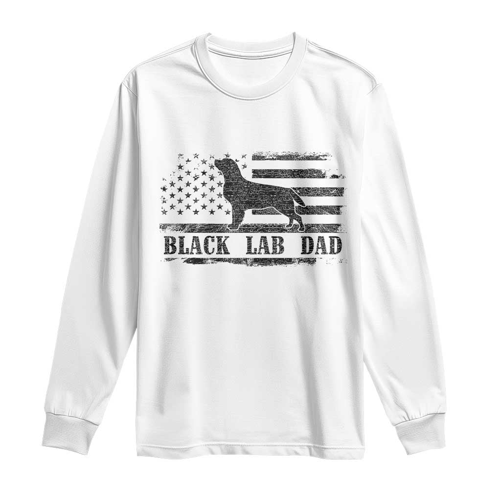 Black Lab Dad Long Sleeve Shirt Funny Labrador Dad Fathers Day Gift for Dog Lovers - Wonder Print Shop