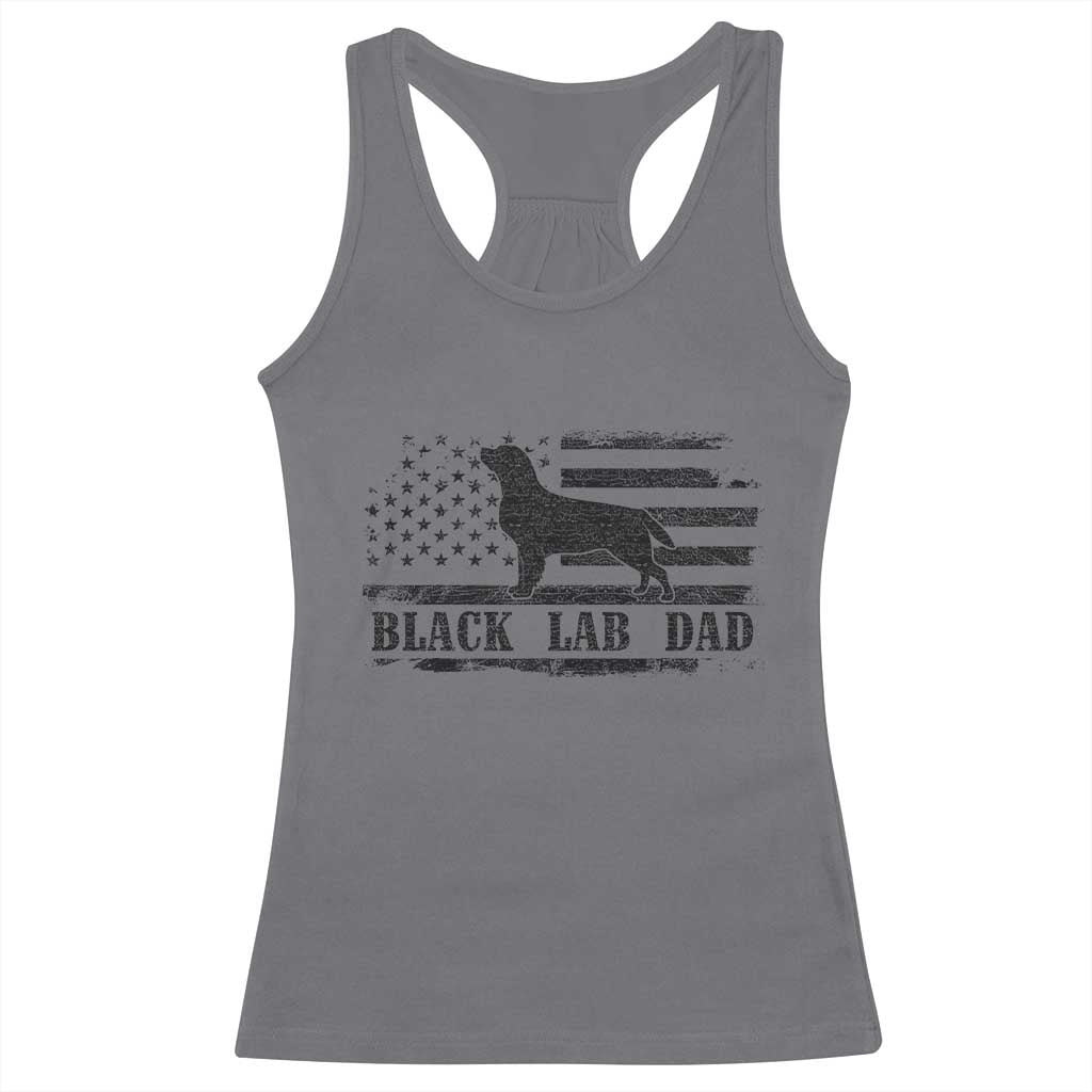 Black Lab Dad Racerback Tank Top Funny Labrador Dad Fathers Day Gift for Dog Lovers - Wonder Print Shop