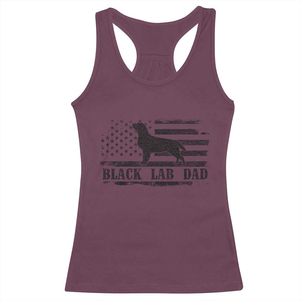 Black Lab Dad Racerback Tank Top Funny Labrador Dad Fathers Day Gift for Dog Lovers - Wonder Print Shop