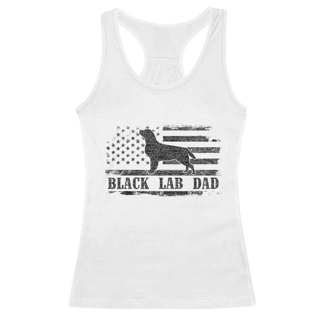 Black Lab Dad Racerback Tank Top Funny Labrador Dad Fathers Day Gift for Dog Lovers - Wonder Print Shop
