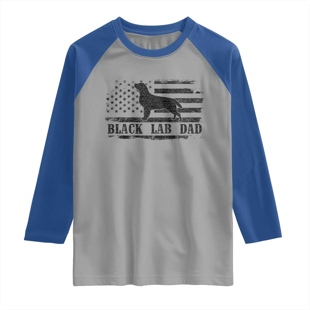 Black Lab Dad Raglan Shirt Funny Labrador Dad Fathers Day Gift for Dog Lovers - Wonder Print Shop