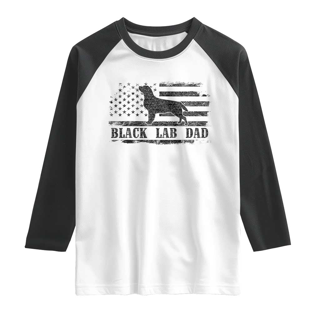 Black Lab Dad Raglan Shirt Funny Labrador Dad Fathers Day Gift for Dog Lovers - Wonder Print Shop