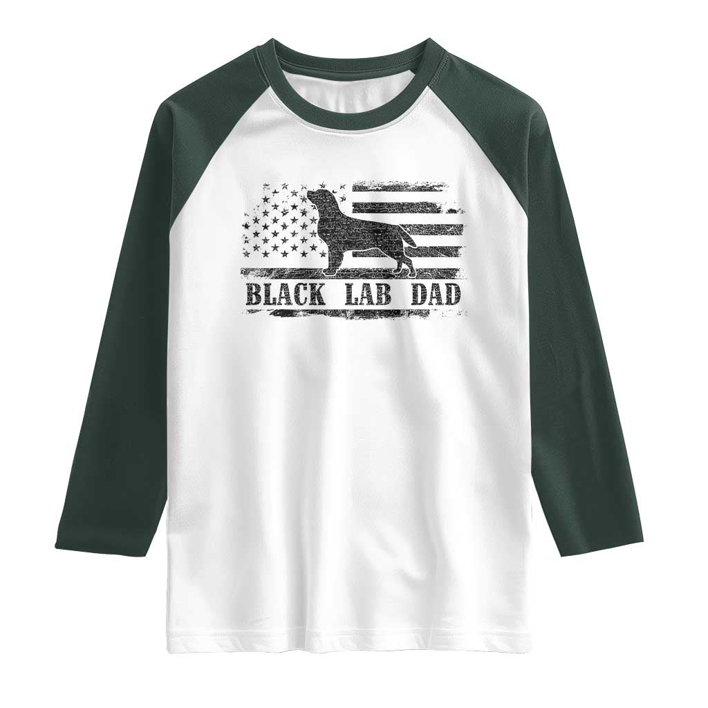 Black Lab Dad Raglan Shirt Funny Labrador Dad Fathers Day Gift for Dog Lovers - Wonder Print Shop