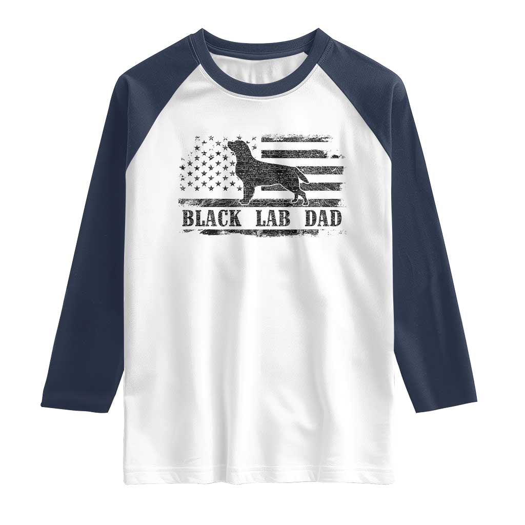 Black Lab Dad Raglan Shirt Funny Labrador Dad Fathers Day Gift for Dog Lovers - Wonder Print Shop