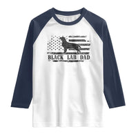 Black Lab Dad Raglan Shirt Funny Labrador Dad Fathers Day Gift for Dog Lovers - Wonder Print Shop