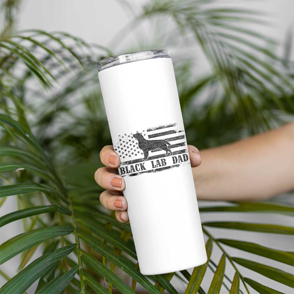 Black Lab Dad Skinny Tumbler Funny Labrador Dad Fathers Day Gift for Dog Lovers - Wonder Print Shop