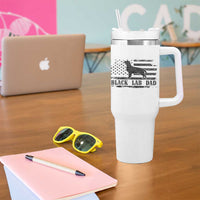 Black Lab Dad Tumbler With Handle Funny Labrador Dad Fathers Day Gift for Dog Lovers - Wonder Print Shop