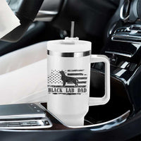 Black Lab Dad Tumbler With Handle Funny Labrador Dad Fathers Day Gift for Dog Lovers - Wonder Print Shop
