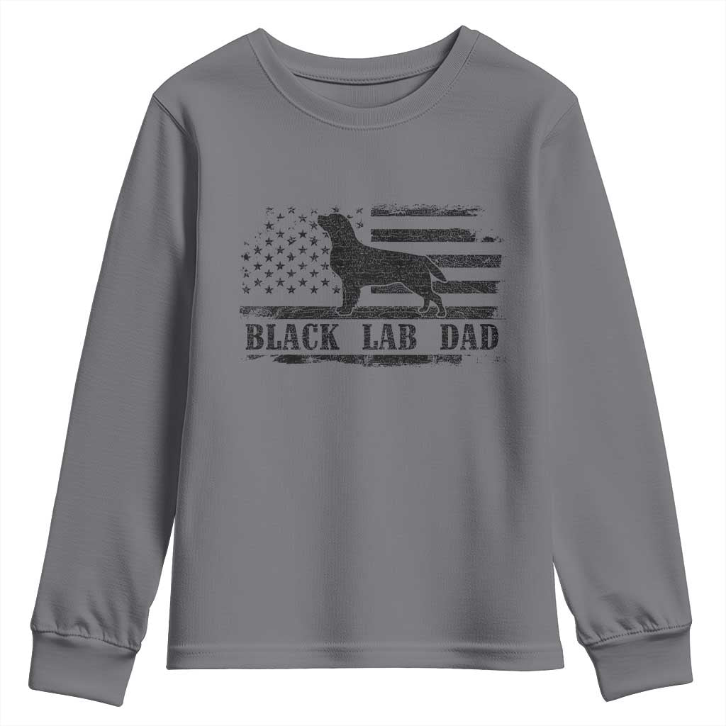 Black Lab Dad Youth Sweatshirt Funny Labrador Dad Fathers Day Gift for Dog Lovers - Wonder Print Shop