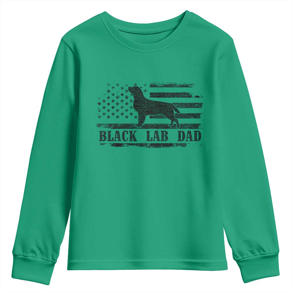 Black Lab Dad Youth Sweatshirt Funny Labrador Dad Fathers Day Gift for Dog Lovers - Wonder Print Shop