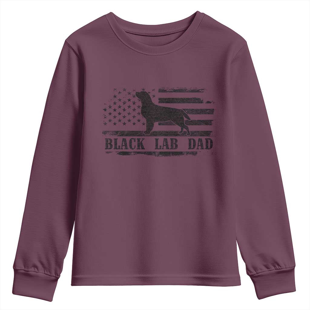 Black Lab Dad Youth Sweatshirt Funny Labrador Dad Fathers Day Gift for Dog Lovers - Wonder Print Shop