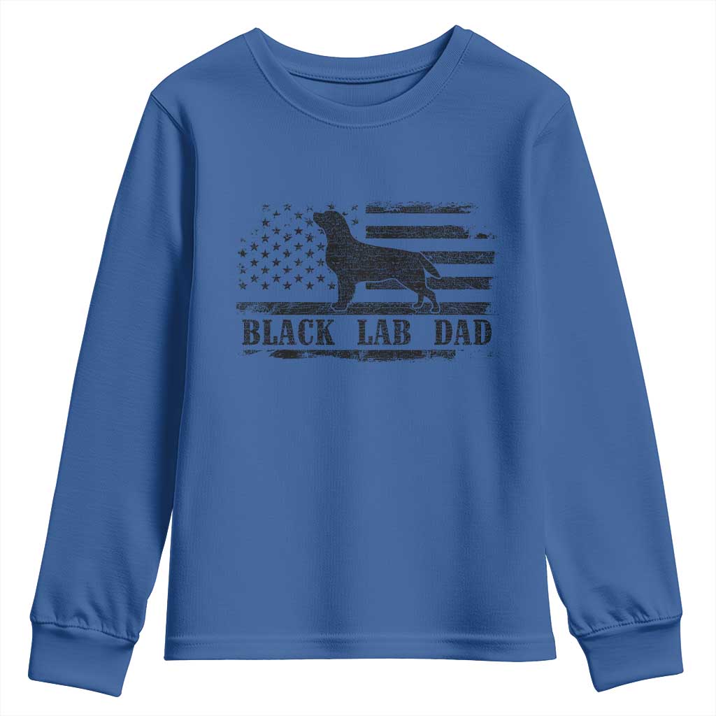 Black Lab Dad Youth Sweatshirt Funny Labrador Dad Fathers Day Gift for Dog Lovers - Wonder Print Shop