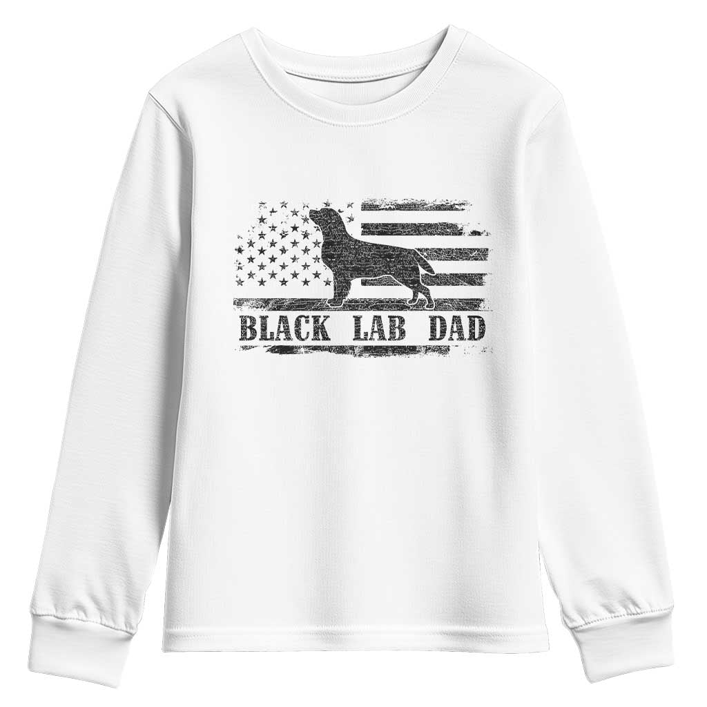 Black Lab Dad Youth Sweatshirt Funny Labrador Dad Fathers Day Gift for Dog Lovers - Wonder Print Shop