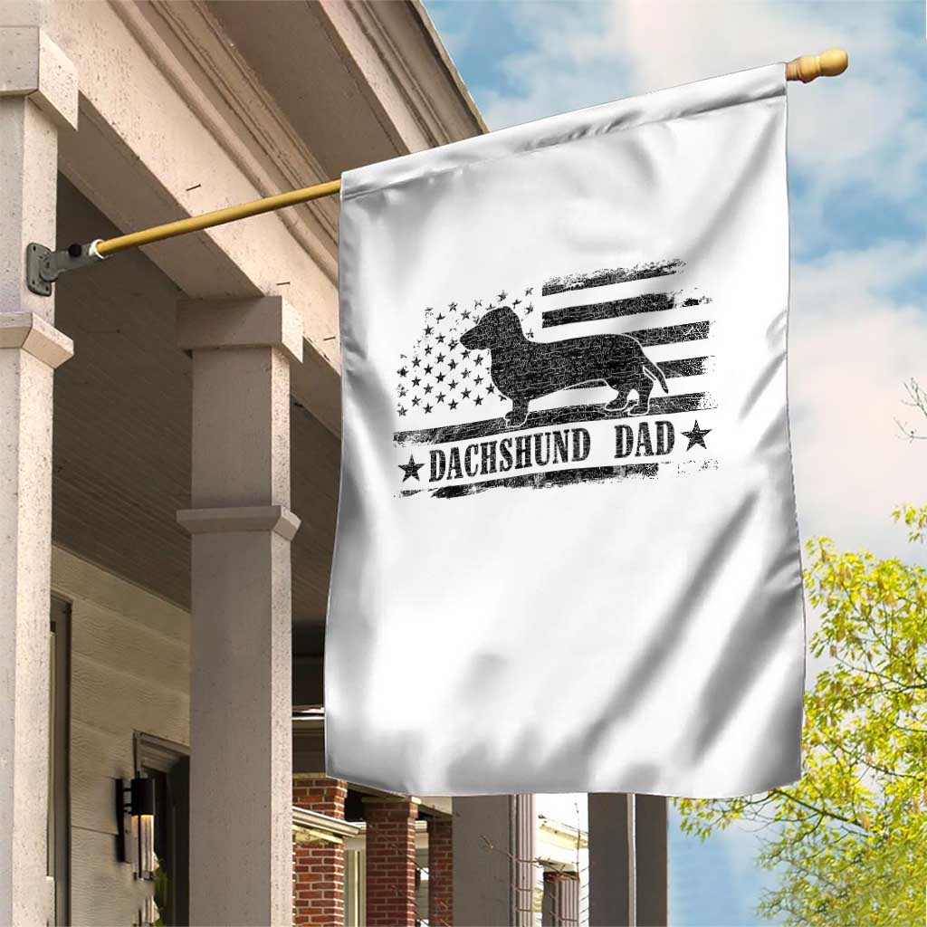 Dachshund Dog Dad Garden Flag Fathers Day Gift for Dog Lovers American Flag - Wonder Print Shop
