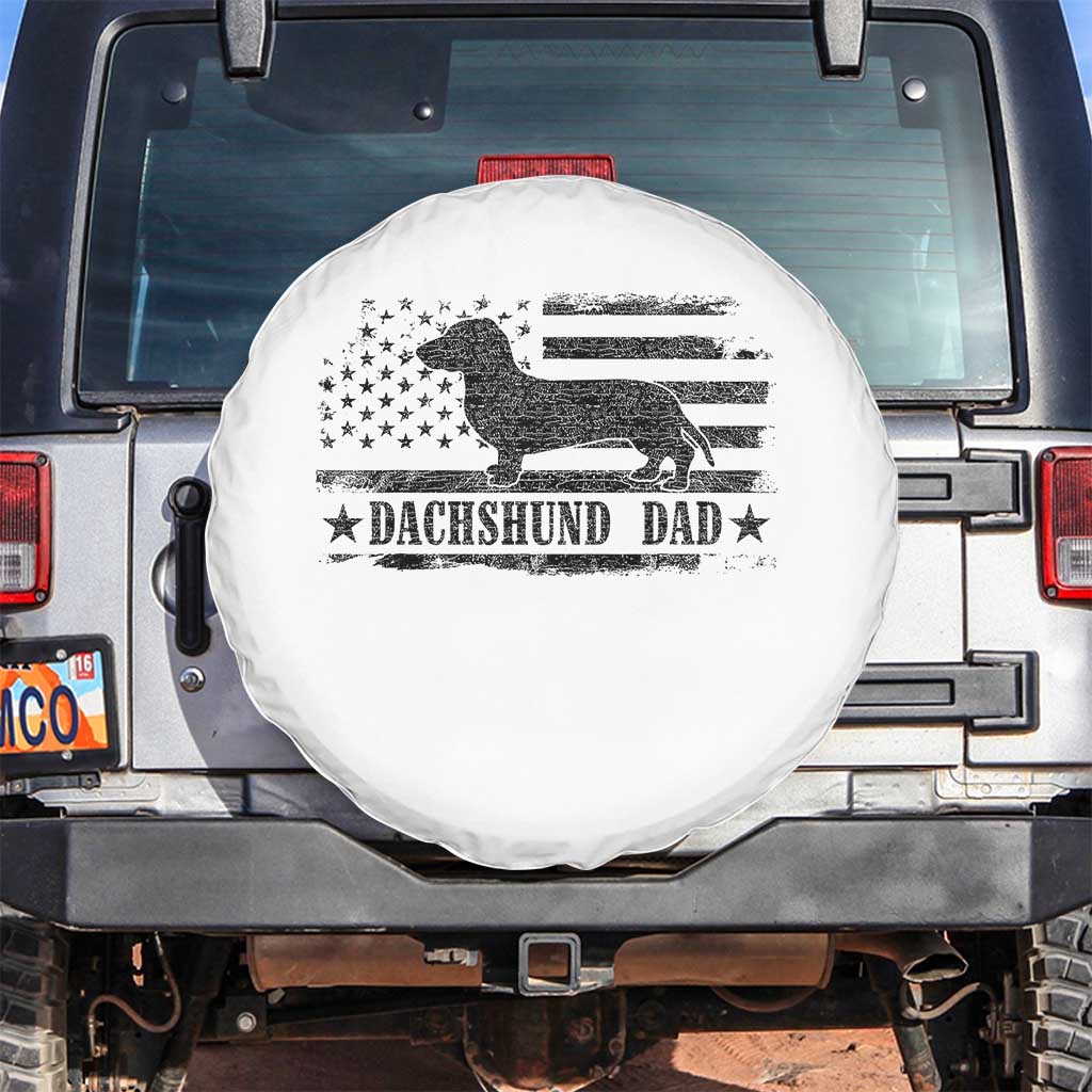 Dachshund Dog Dad Spare Tire Cover Fathers Day Gift for Dog Lovers American Flag - Wonder Print Shop