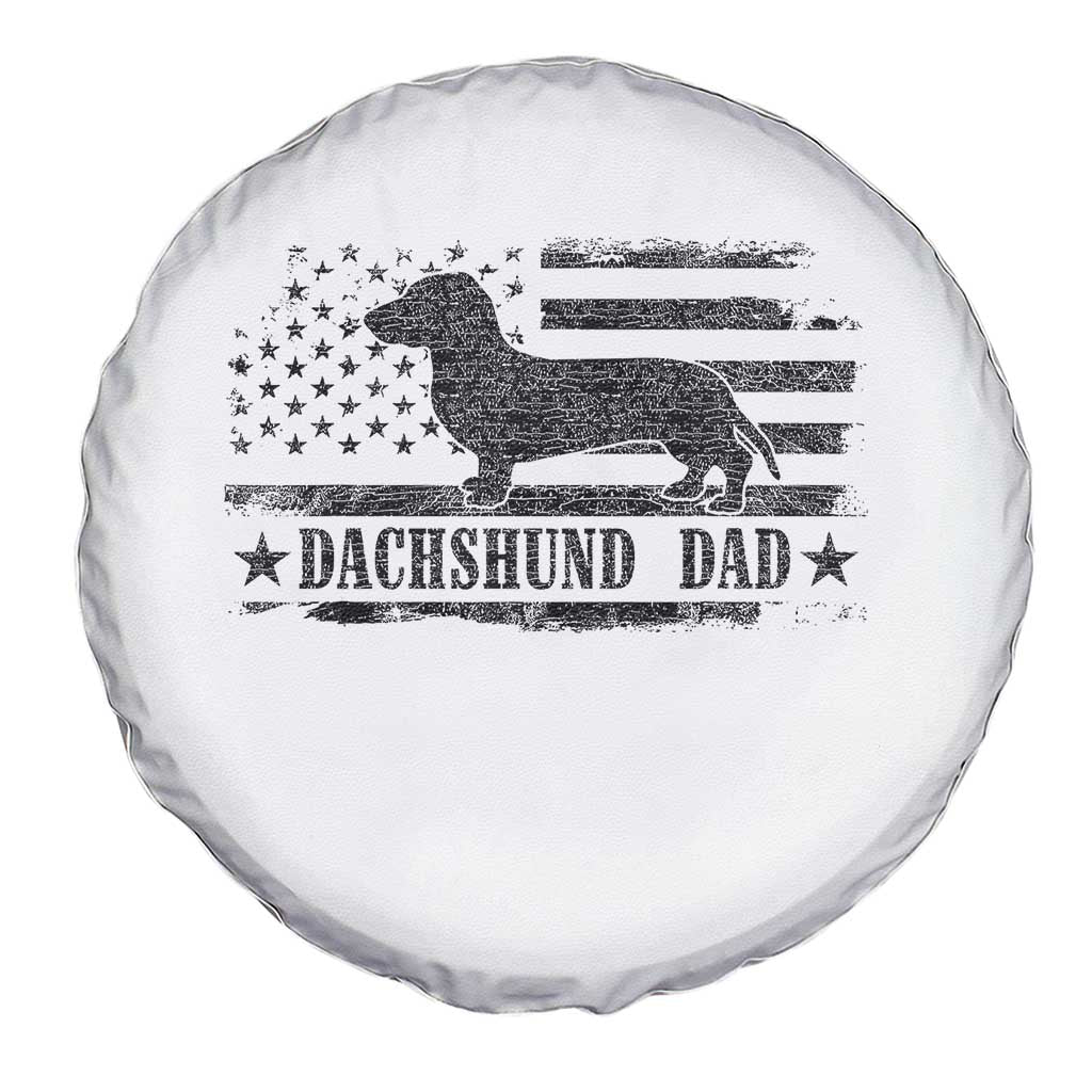 Dachshund Dog Dad Spare Tire Cover Fathers Day Gift for Dog Lovers American Flag - Wonder Print Shop