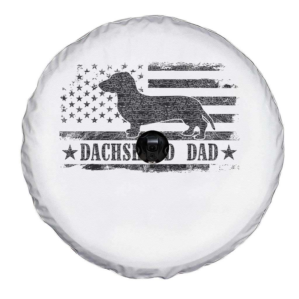 Dachshund Dog Dad Spare Tire Cover Fathers Day Gift for Dog Lovers American Flag - Wonder Print Shop
