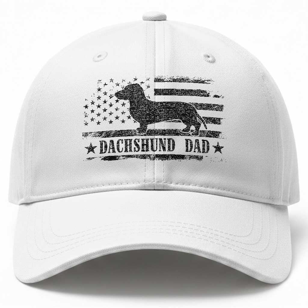 Dachshund Dog Dad Baseball Cap Fathers Day Gift for Dog Lovers American Flag