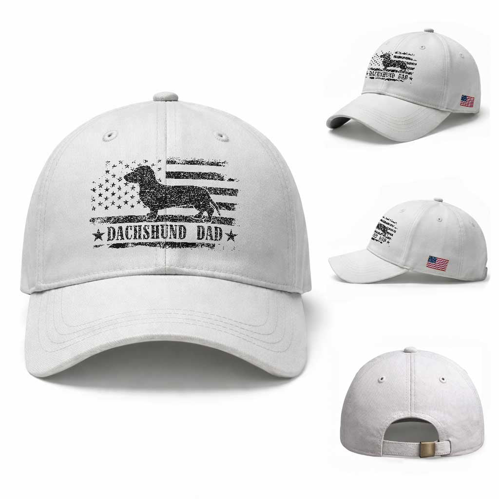 Dachshund Dog Dad Baseball Cap Fathers Day Gift for Dog Lovers American Flag
