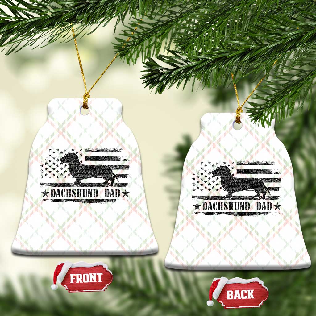 Dachshund Dog Dad Ceramic Ornament Fathers Day Gift for Dog Lovers American Flag - Wonder Print Shop