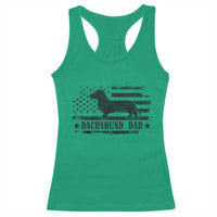 Dachshund Dog Dad Racerback Tank Top Fathers Day Gift for Dog Lovers American Flag - Wonder Print Shop