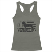 Dachshund Dog Dad Racerback Tank Top Fathers Day Gift for Dog Lovers American Flag - Wonder Print Shop
