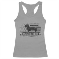 Dachshund Dog Dad Racerback Tank Top Fathers Day Gift for Dog Lovers American Flag - Wonder Print Shop