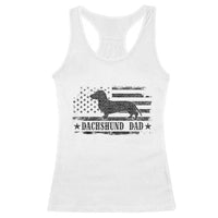 Dachshund Dog Dad Racerback Tank Top Fathers Day Gift for Dog Lovers American Flag - Wonder Print Shop