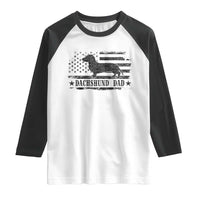 Dachshund Dog Dad Raglan Shirt Fathers Day Gift for Dog Lovers American Flag - Wonder Print Shop