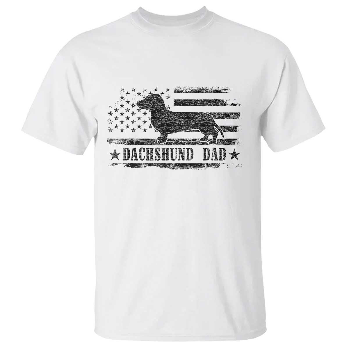 Dachshund Dog Dad T Shirt Fathers Day Gift for Dog Lovers American Flag - Wonder Print Shop