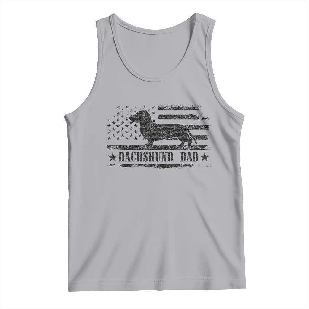 Dachshund Dog Dad Tank Top Fathers Day Gift for Dog Lovers American Flag - Wonder Print Shop