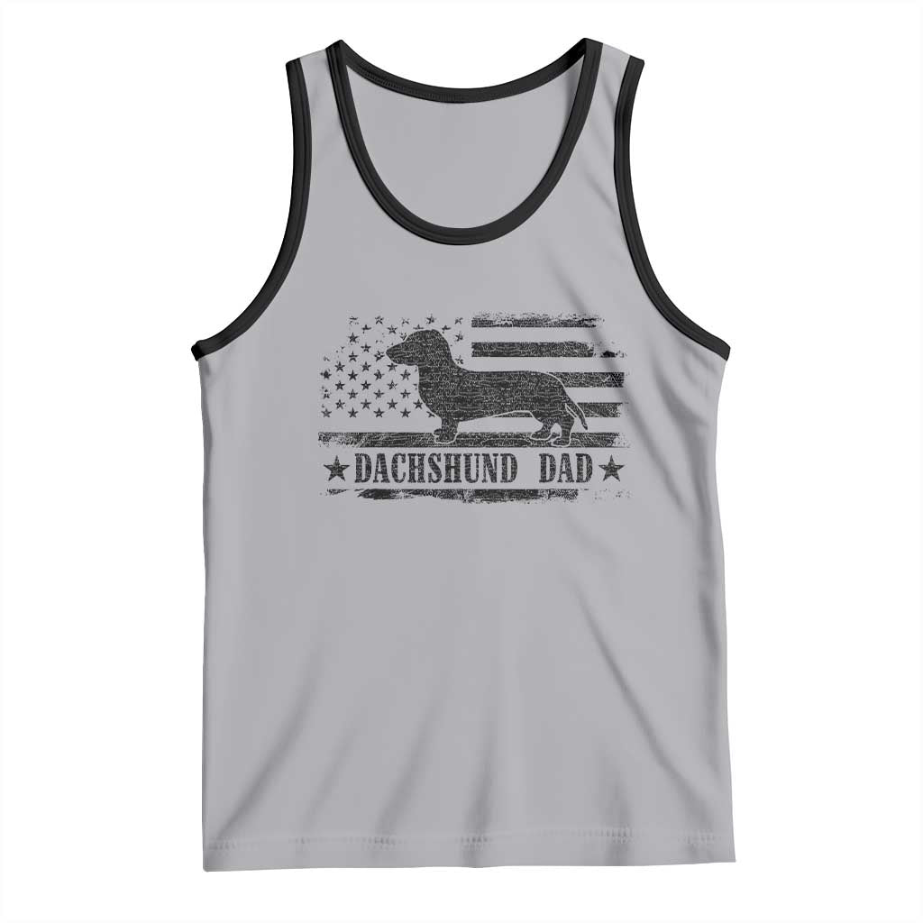 Dachshund Dog Dad Tank Top Fathers Day Gift for Dog Lovers American Flag - Wonder Print Shop