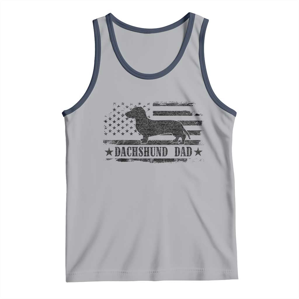 Dachshund Dog Dad Tank Top Fathers Day Gift for Dog Lovers American Flag - Wonder Print Shop