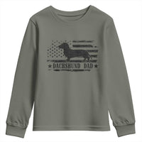 Dachshund Dog Dad Youth Sweatshirt Fathers Day Gift for Dog Lovers American Flag - Wonder Print Shop