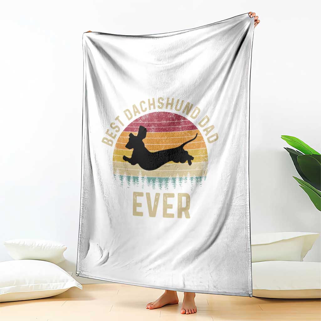 Dachshund Dog Dad Throw Blanket Vintage 60s 70s Retro Fathers Day Gift for Dog Lovers - Wonder Print Shop
