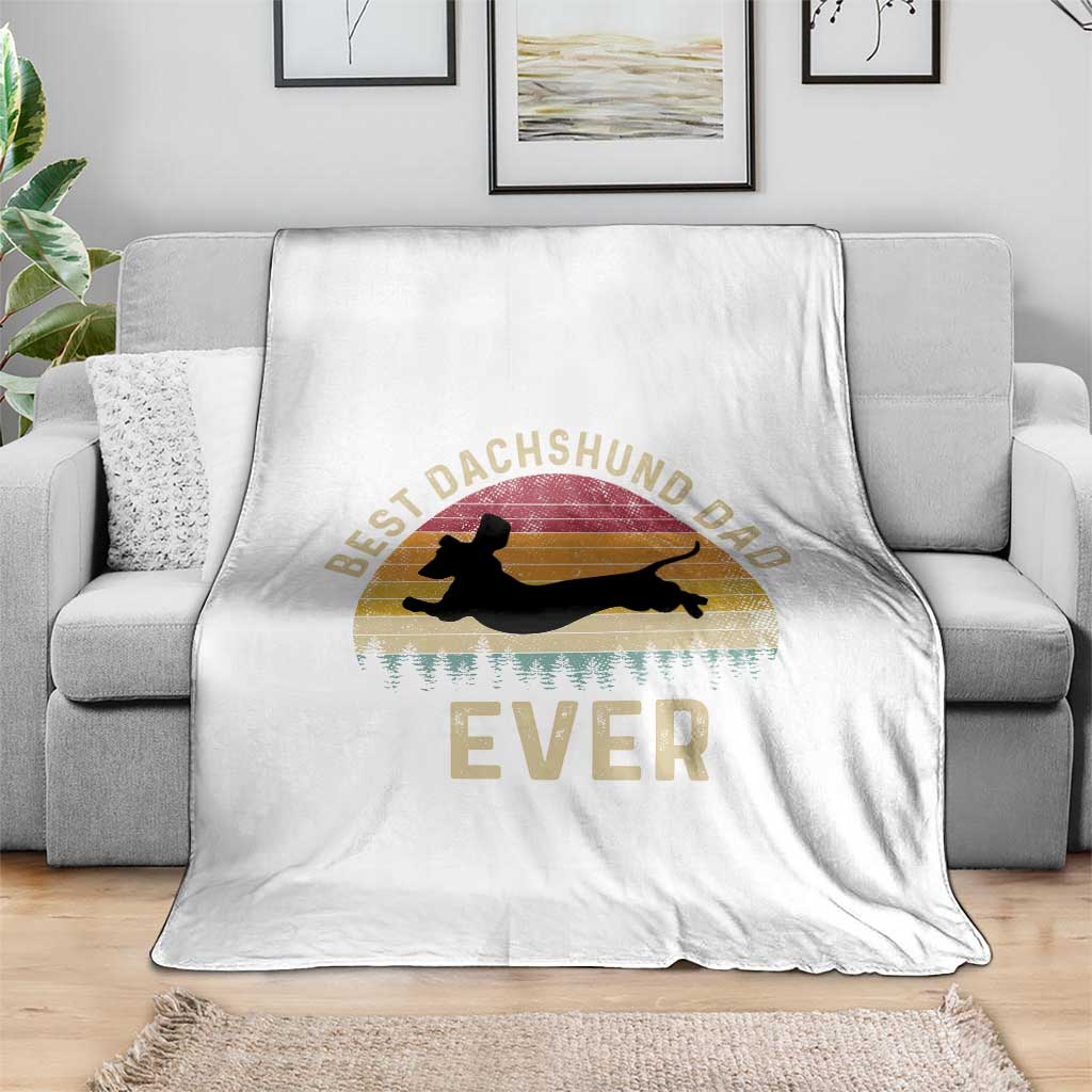 Dachshund Dog Dad Throw Blanket Vintage 60s 70s Retro Fathers Day Gift for Dog Lovers - Wonder Print Shop