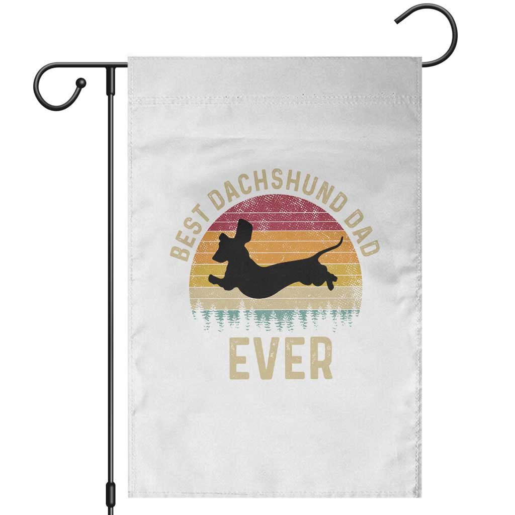 Dachshund Dog Dad Garden Flag Vintage 60s 70s Retro Fathers Day Gift for Dog Lovers - Wonder Print Shop