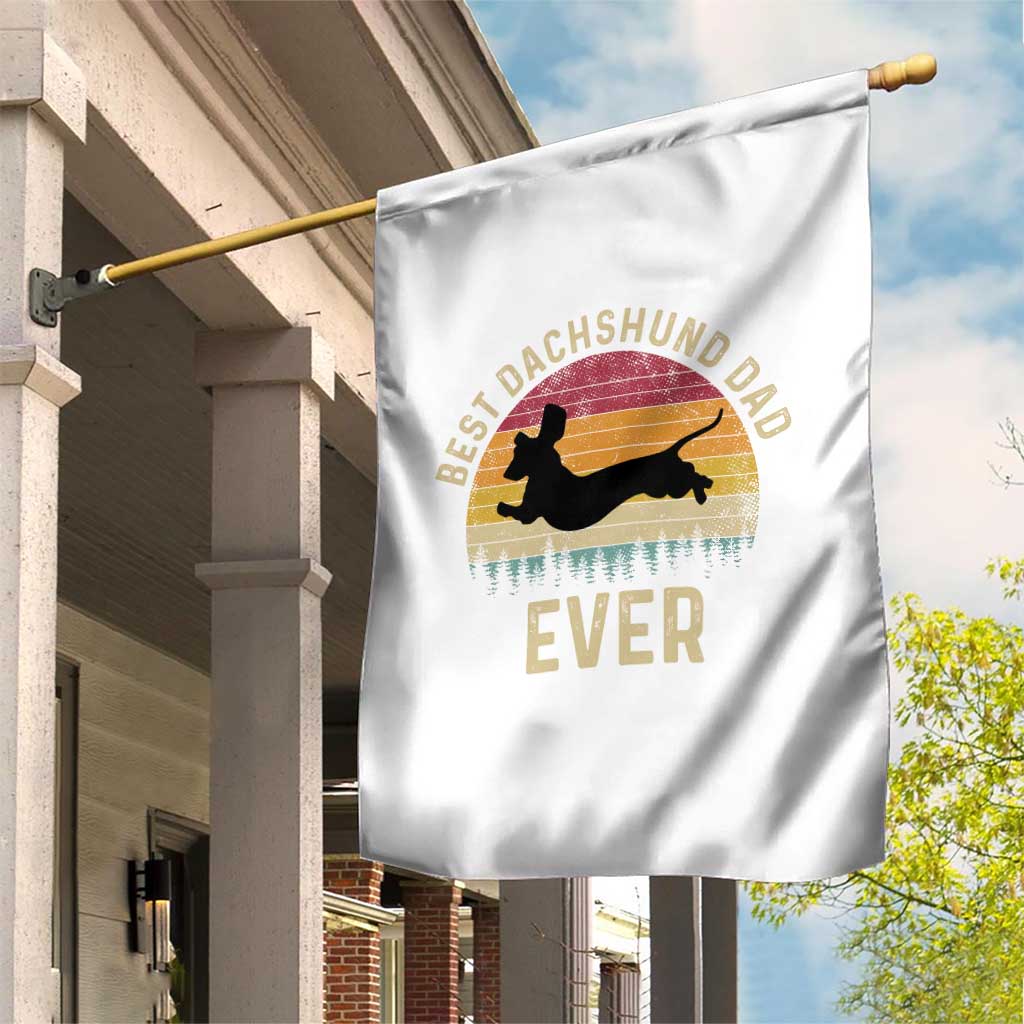 Dachshund Dog Dad Garden Flag Vintage 60s 70s Retro Fathers Day Gift for Dog Lovers - Wonder Print Shop