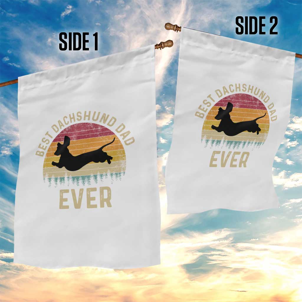 Dachshund Dog Dad Garden Flag Vintage 60s 70s Retro Fathers Day Gift for Dog Lovers - Wonder Print Shop