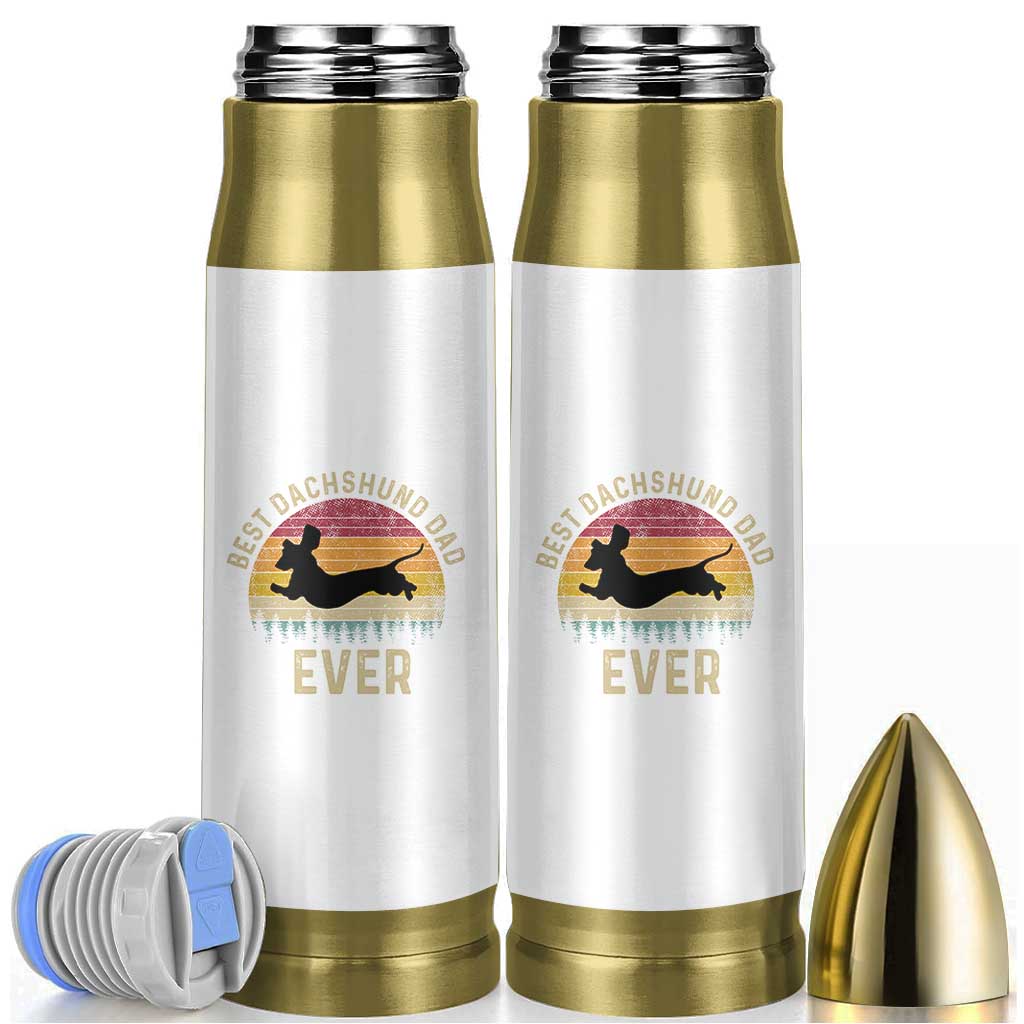 Dachshund Dog Dad Bullet Tumbler Vintage 60s 70s Retro Fathers Day Gift for Dog Lovers - Wonder Print Shop
