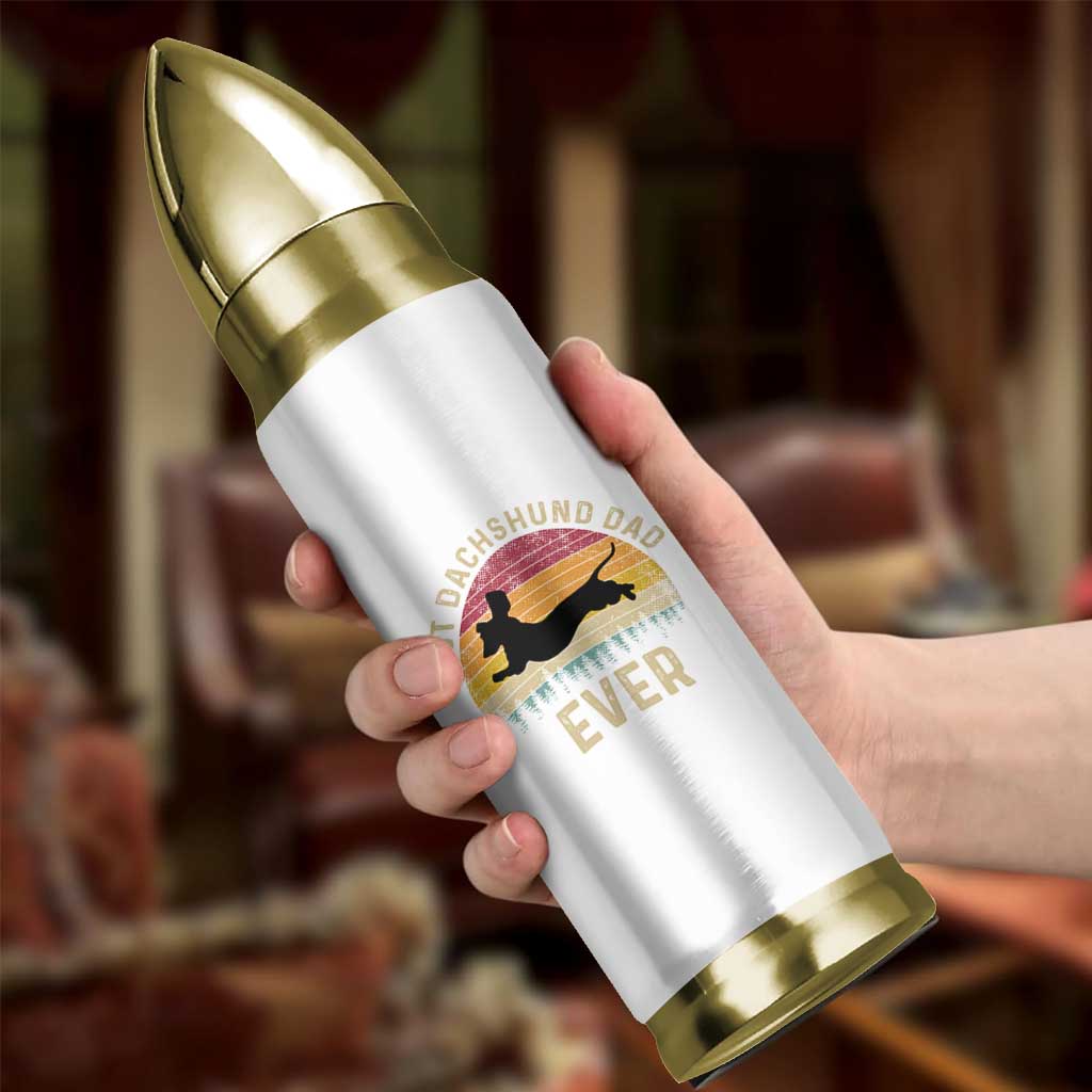 Dachshund Dog Dad Bullet Tumbler Vintage 60s 70s Retro Fathers Day Gift for Dog Lovers - Wonder Print Shop