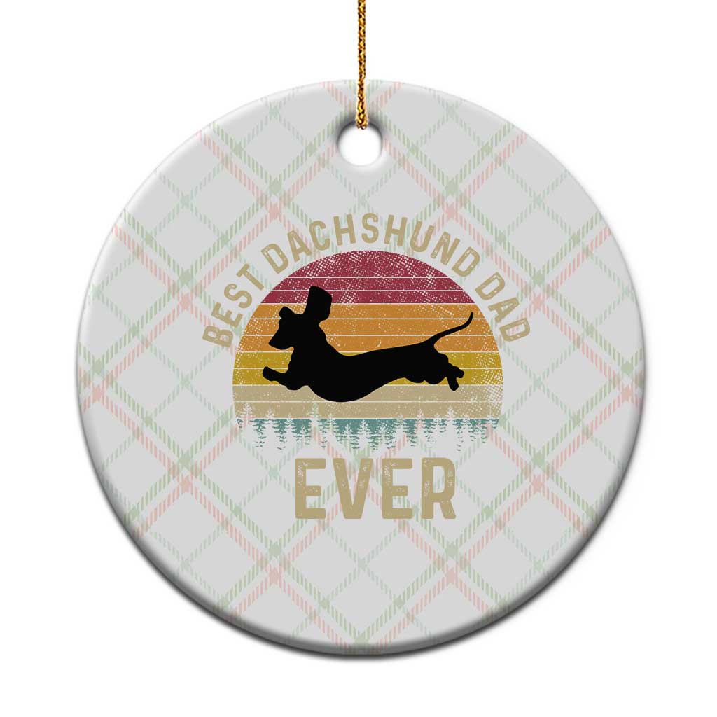 Dachshund Dog Dad Ceramic Ornament Vintage 60s 70s Retro Fathers Day Gift for Dog Lovers - Wonder Print Shop