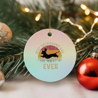 Dachshund Dog Dad Ceramic Ornament Vintage 60s 70s Retro Fathers Day Gift for Dog Lovers - Wonder Print Shop
