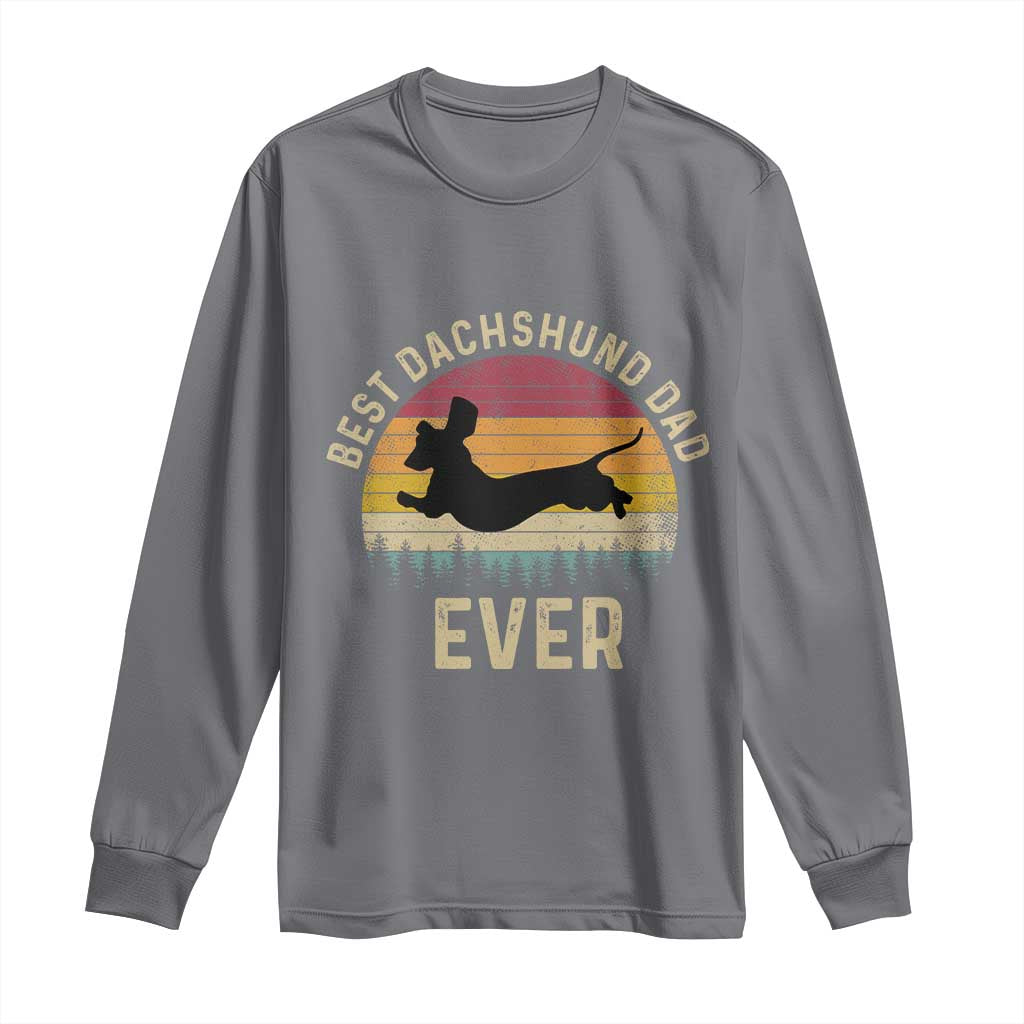 Dachshund Dog Dad Long Sleeve Shirt Vintage 60s 70s Retro Fathers Day Gift for Dog Lovers - Wonder Print Shop