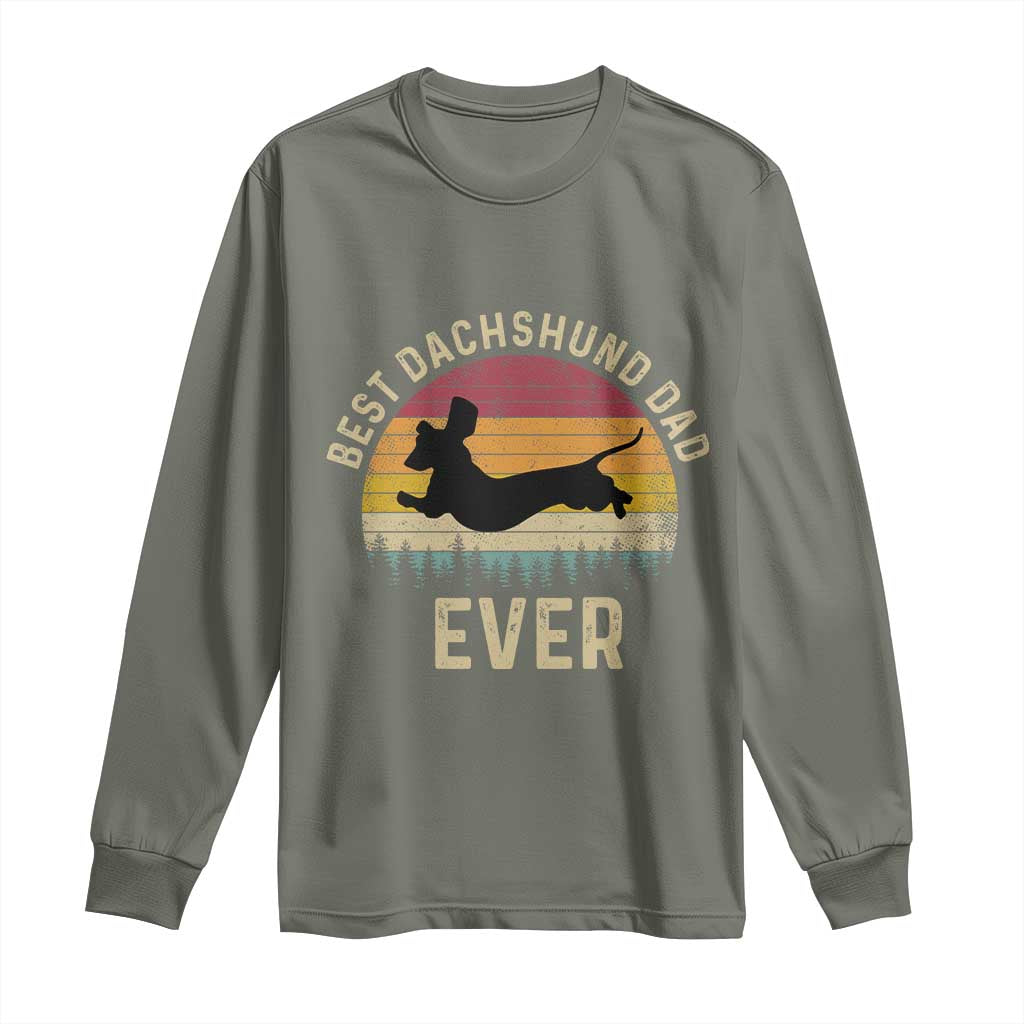 Dachshund Dog Dad Long Sleeve Shirt Vintage 60s 70s Retro Fathers Day Gift for Dog Lovers - Wonder Print Shop